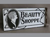 Porcelain flange beauty shop sign